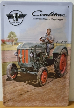 Hanomag combitrac verticaal metalen bord RELIEF 30x20