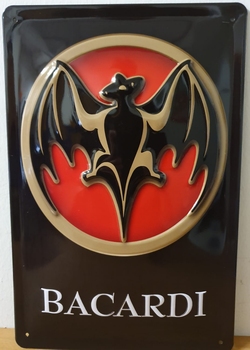 Bacardi logo metalen wandbord RELIEF 30x20