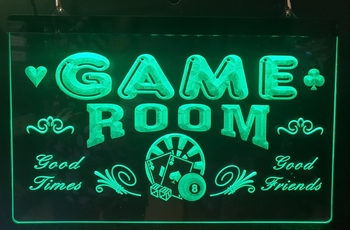 Game room good times friends groene led lamp