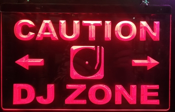 Caution DJ zone rode led lamp verlichting