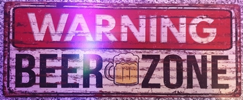 Warning beer zone metalen wandbord