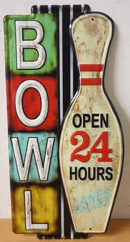 Bowl open 24 hours metalen uitgesneden bord