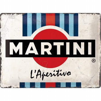 Martini L'aperitivo racing stripes metalen reclamebord relie