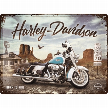 Harley Davidson route 66 road king classic metalen relief