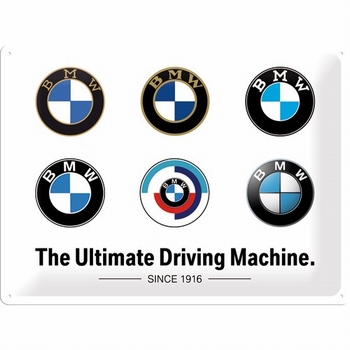 BMW Logo evolution metalen reclamebord relief
