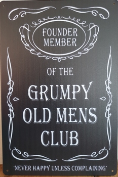 Grumpy old mens club reclamebord metaal