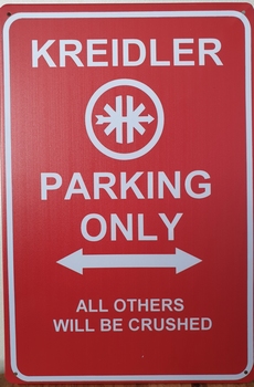 Kreidler Parking Only reclamebord metaal