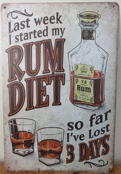 Rum Dieet Reclamebord metaal