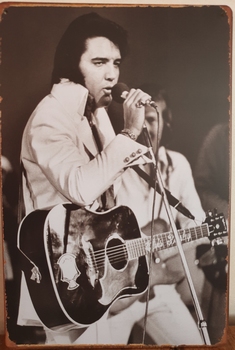 Elvis Presley wit zwart staand Reclamebord metaal