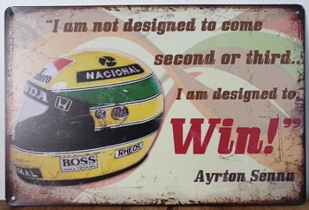 Ayrton Senna Helm Reclamebord metaal
