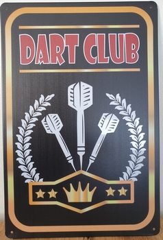 Dart club reclamebord van metaal