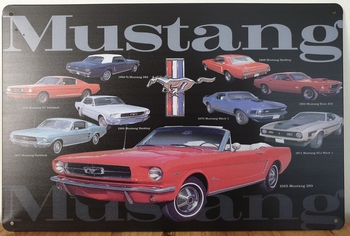 Ford Mustang Collage reclamebord metaal