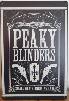 Peaky Blinders zwart reclamebord metaal