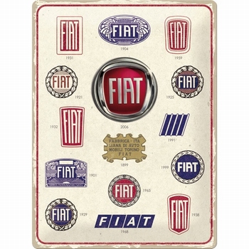 Fiat logo evolution origineel metalen relief reclame