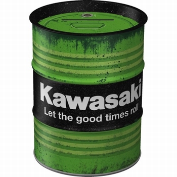 Kawasaki oil barrel spaarpot metaal