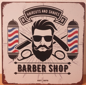 Barber shop metalen wandbord