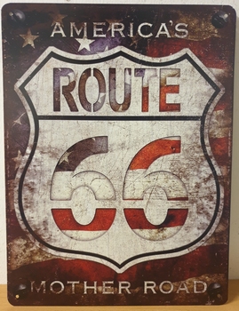 America's route 66 logo mother road metalen wandbord