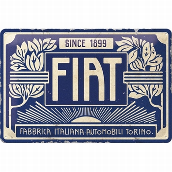 Fiat since 1899 logo bleu metalen wandbord