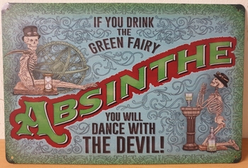 Absinth dance with the devil Reclamebord metaal 30x20
