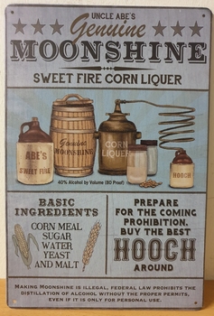 Moonshine Reclamebord metaal