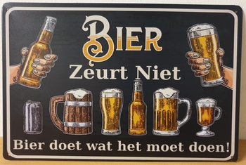 Bier zeurt niet Reclamebord metaal
