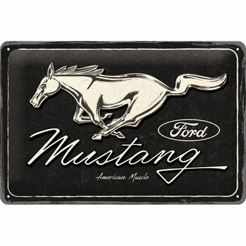 Ford mustang horse black logo metalen reclamebord