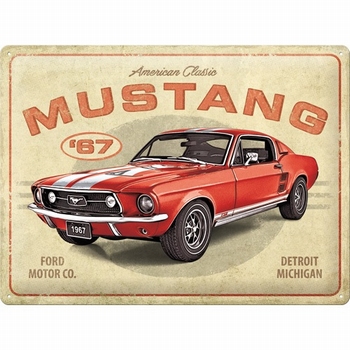 Ford mustang gt 1967 metalen reclamebord