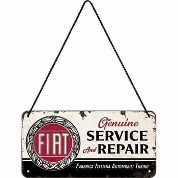 Fiat service and repair hanging sign metaal