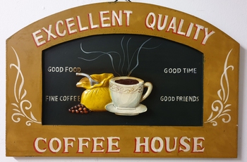 Quality coffee house pubbord wandbord hout