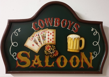 Cowboys saloon kaarten bier houten wandbord pubsign