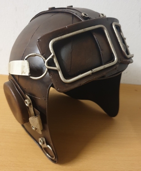 Helm pilotenhelm bril metalen miniatuur