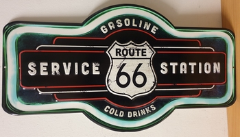 Gasoline Neon look service station metalen wandbord