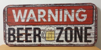 Beer zone metalen wandbord XXL