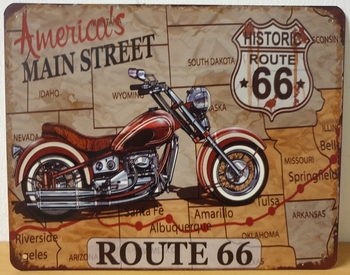 America's mainstreet motor route 66 metalen wandbord