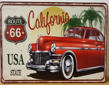 Route 66 usa california metalen wandbord