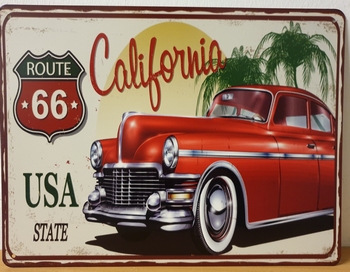 Route 66 usa california metalen wandbord