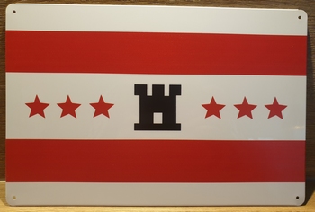 Drenthe vlag reclamebord van metaal