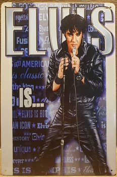 Elvis Presley Blauw Reclamebord metaal