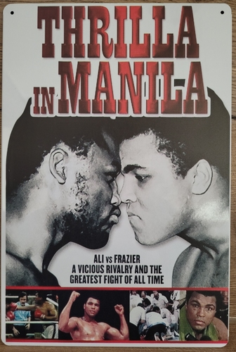 Ali vs Fazier Thrilla in Manila Boksen reclamebord van