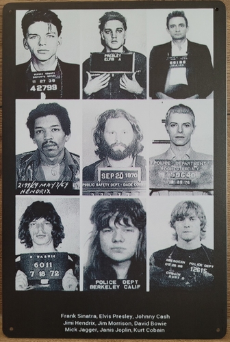 Bad Guys gevangenis foto's beroemdheden metalen reclam