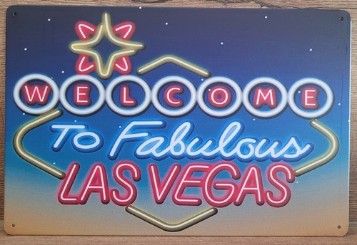 Welcome Las Vegas Neon Stijl  reclamebord van metaal
