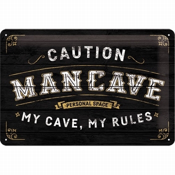 Man Cave caution my cave my rules relief wandbord
