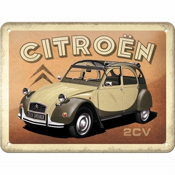 Citroën 2cv metalen reclamebord