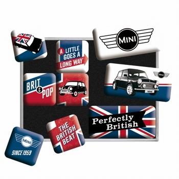 Mini cooper set van 9 magneetjes