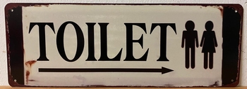 Toilets pijl rechts metalen bord
