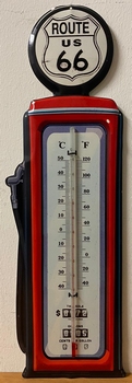 Route 66 rood blauw xxl thermometer