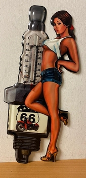 Bougie pin up thermometer xl metaal uitgesneden