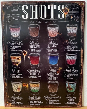 Shots borrelglaasjes metalen bord
