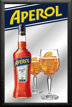 Aperol bottle and glasses spiegel