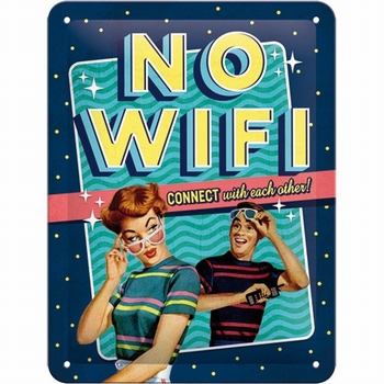 No wifi connect with each other metalen wandbord